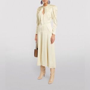 Isabel Marant Vilma Tie Front Long dress in ivory